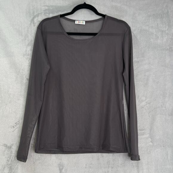 VTG Y2K St4cc4to Mesh Blouse Sheer Top‎ Womens 3XL (More like L) Long Sleeve - Picture 3 of 11